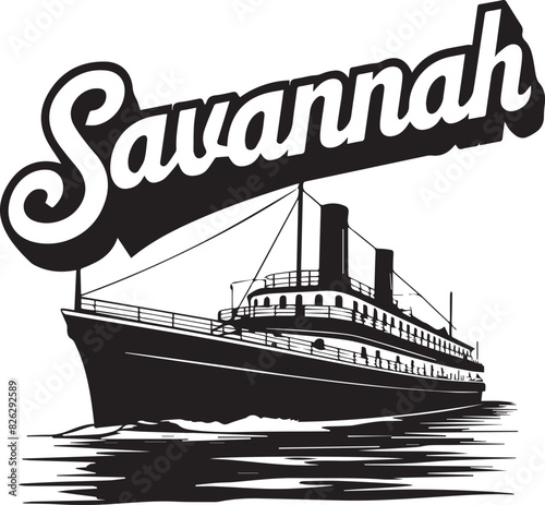 Savannah Georgia Boat Vector illustration