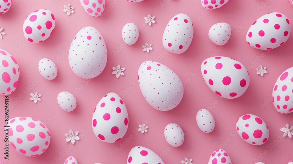 Vector illustration seamless background pattern of Easter eggs with various pattern designs.