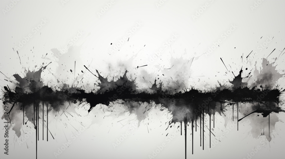 black grunge splat on white background