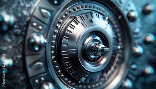 Wallpaper Mural Close-up of a metallic vault door lock with intricate details, symbolizing security, protection, and data privacy. Torontodigital.ca