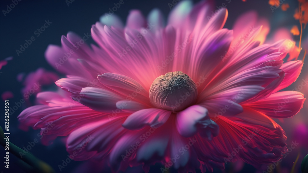 Beautiful fantasy wallpaper with botanical flower background  