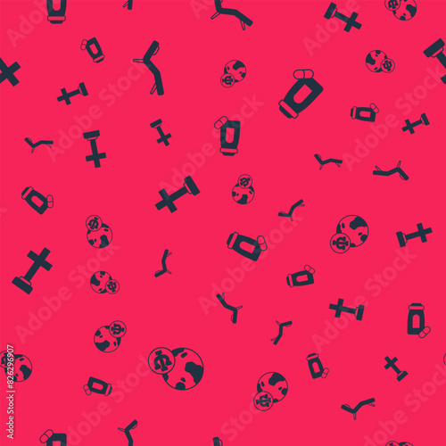 Set Psychology, Psi, Armchair, Graves funeral sorrow and Sedative pills on seamless pattern. Vector