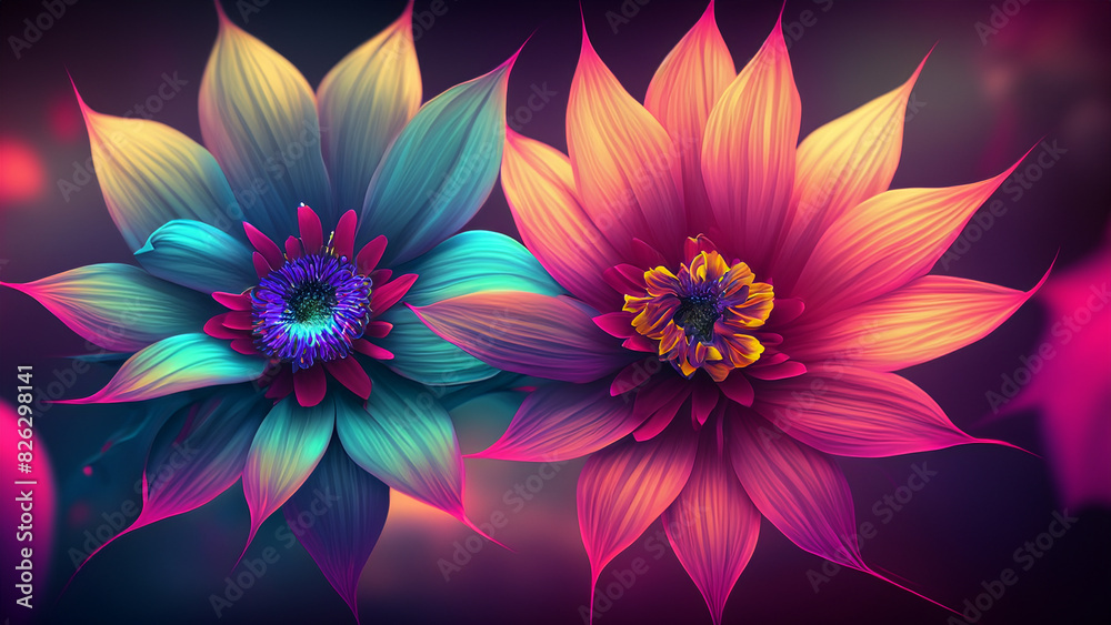 Beautiful fantasy wallpaper with botanical flower background Beautiful fantasy wallpaper with botanical flower background