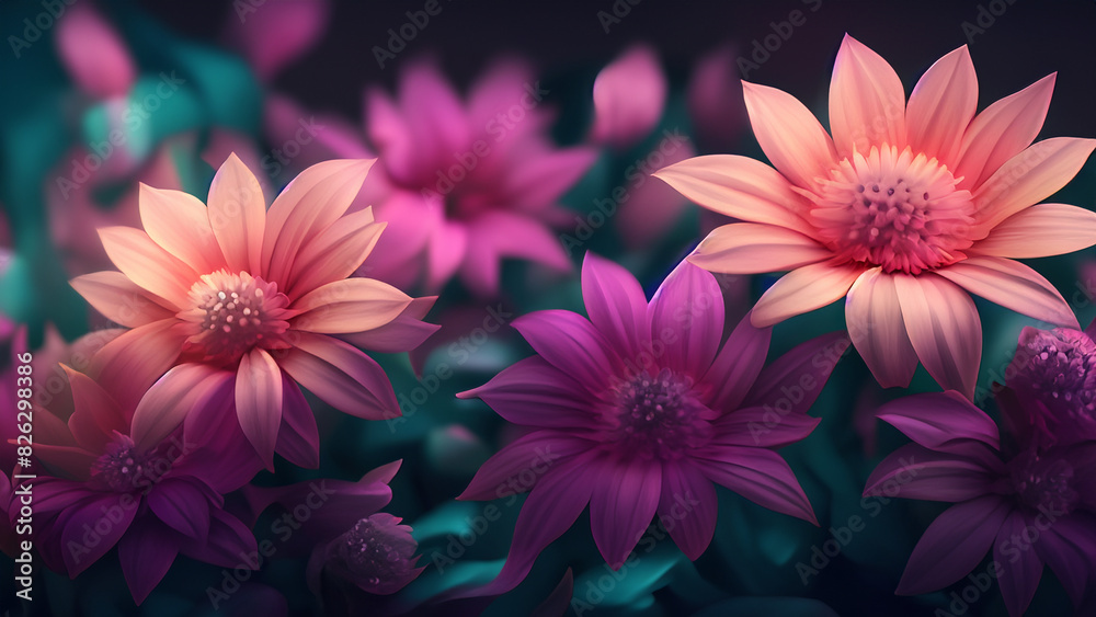 Beautiful fantasy wallpaper with botanical flower background Beautiful fantasy wallpaper with botanical flower background