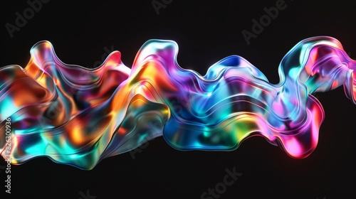 A colorful wave on a black background, created by a computer
