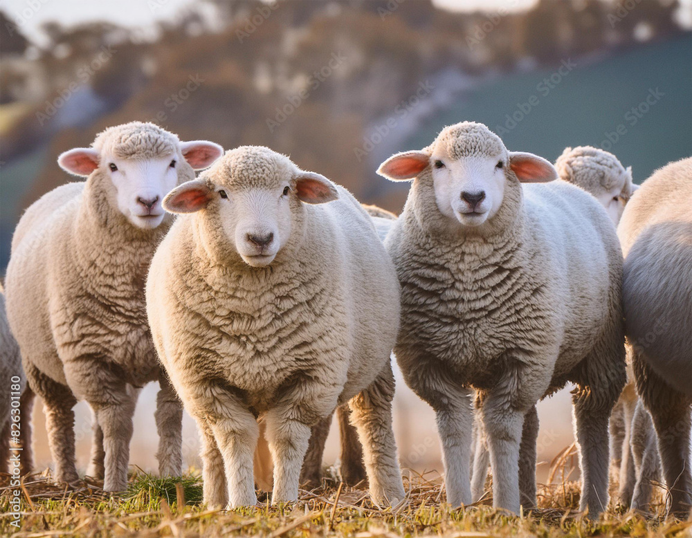 Group of cute Merino Sheep Group of cute Merino Sheep
