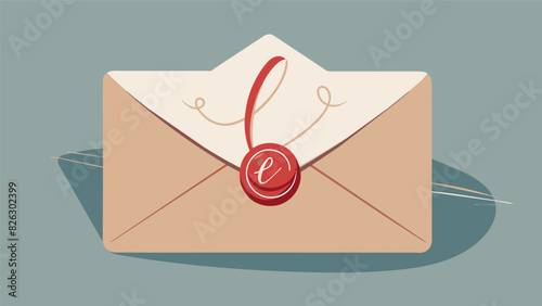 An envelope with delicate calligraphy sealed with wax that contains a heartfelt message intended for the persons future self.. Vector illustration
