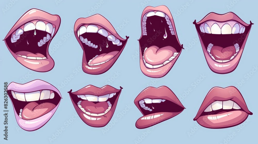 Talking mouths and lips for cartoon characters. Talking mouths and lips for cartoon characters.