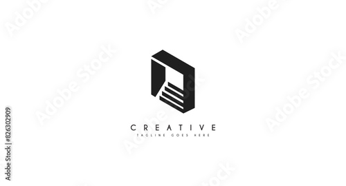 Gate , Portal With elevate logo design vector illustration.