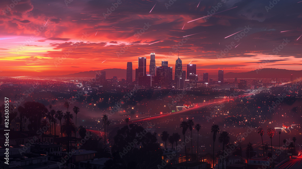 Obraz premium Los Angeles Cityscape Panorama View