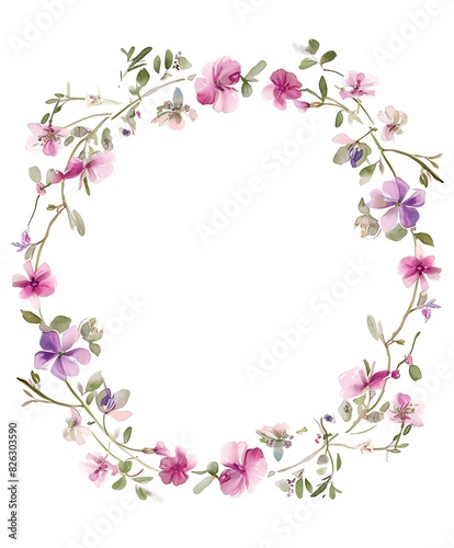 Wallpaper Mural Colorful watercolor-style flower frame Torontodigital.ca