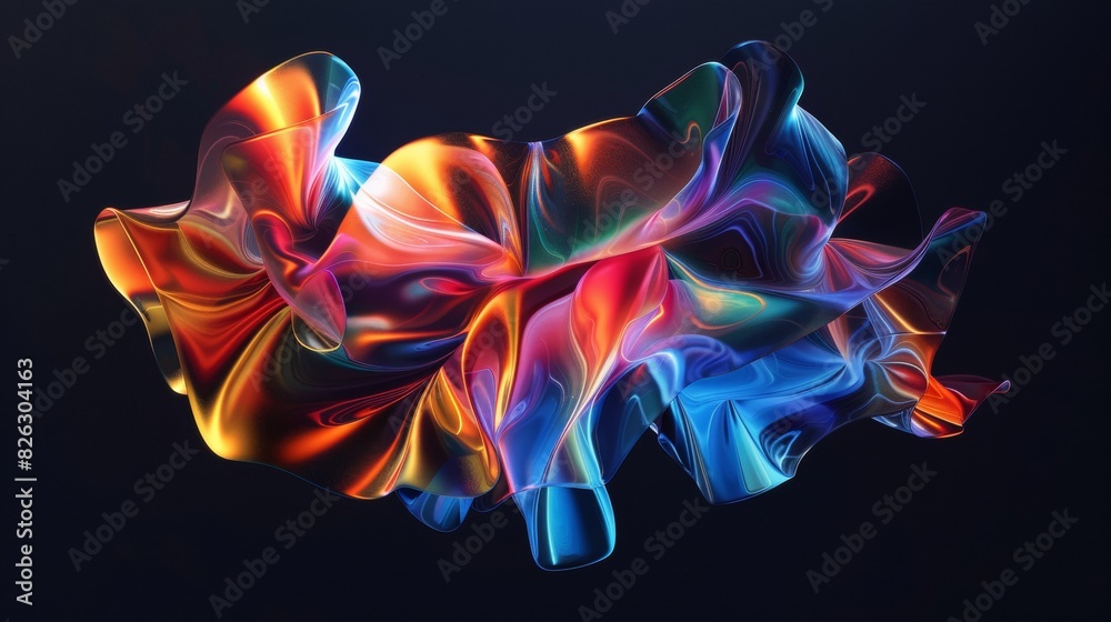 Obraz premium A close up of a rainbow colored object set against a dark background