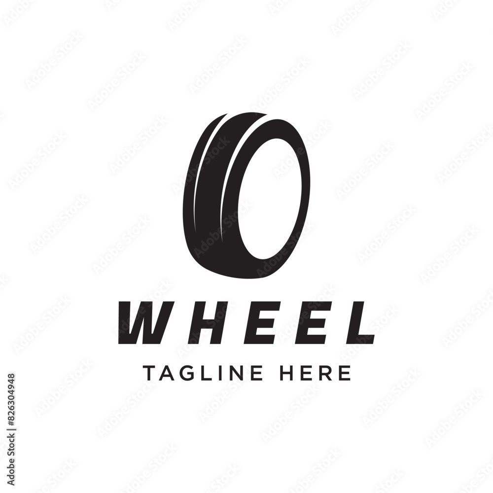 Fototapeta premium Tire or wheel logo template design with creative ideas. Logo for tire shops, workshops and companies.