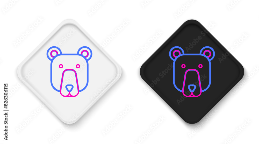 Line Bear head icon isolated on white background. Colorful outline concept. Vector Line Bear head icon isolated on white background. Colorful outline concept. Vector