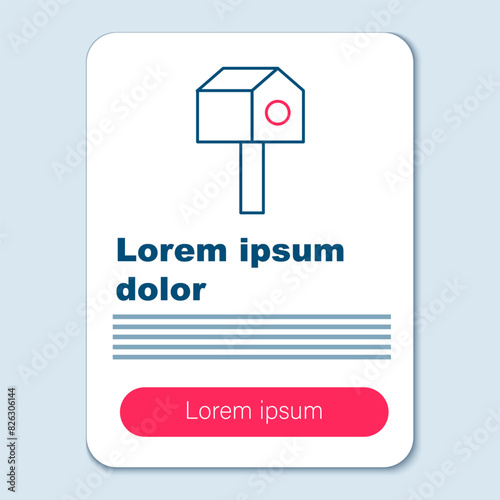 Line Bird house icon isolated on grey background. Nesting box birdhouse, homemade building for birds. Colorful outline concept. Vector