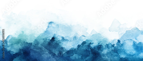 Watercolor background, blue, on a transparent background