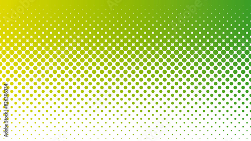 ハーフトーン　背景　グラデーション　黄緑　緑