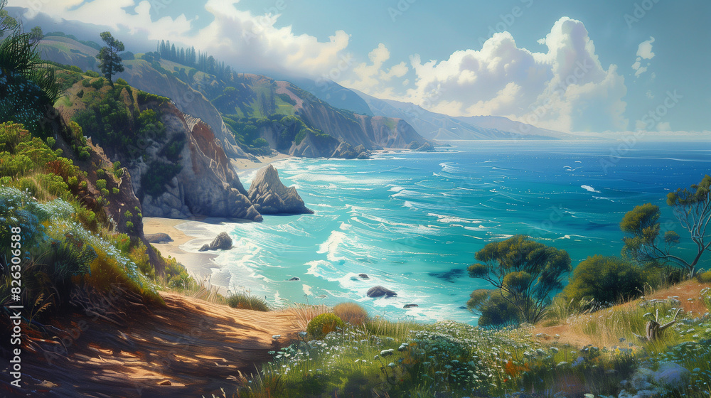 Fototapeta premium Explore the Stunning California Coastline: Must-See Destinations