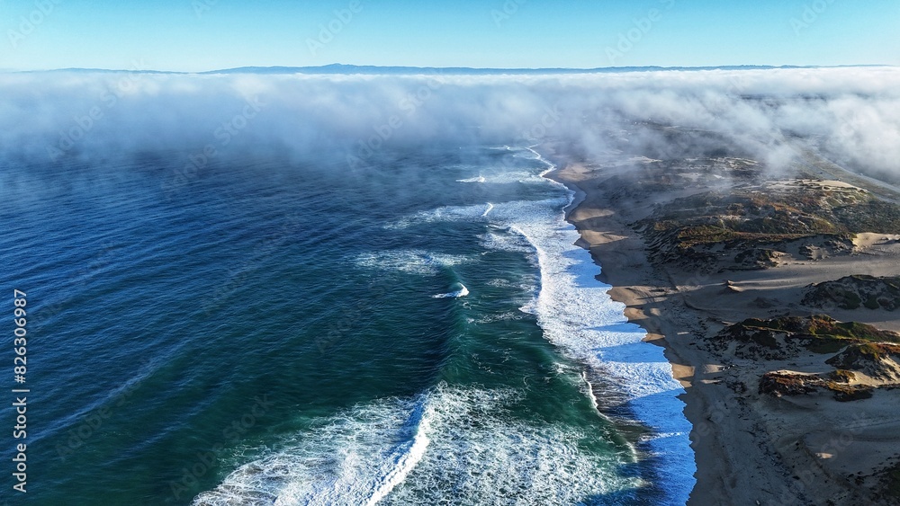 Fototapeta premium Aerial view of Monterey Bay, California