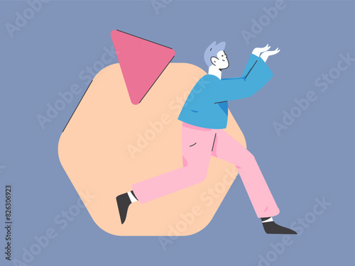People exercising healthy running vector internet operation illustration
