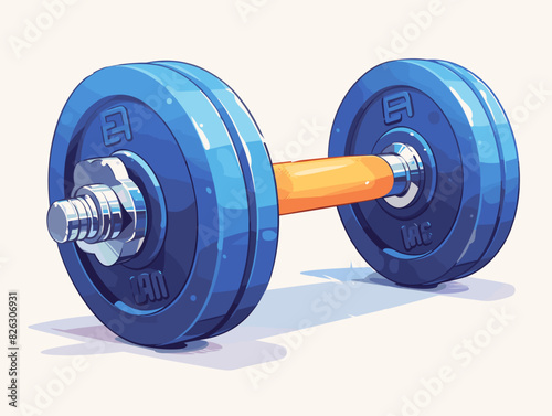 Blue dumbbell on a white background