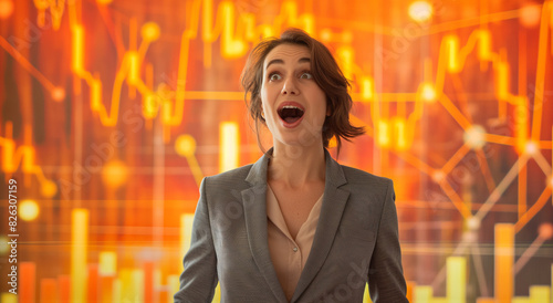 A woman-trader is in shock