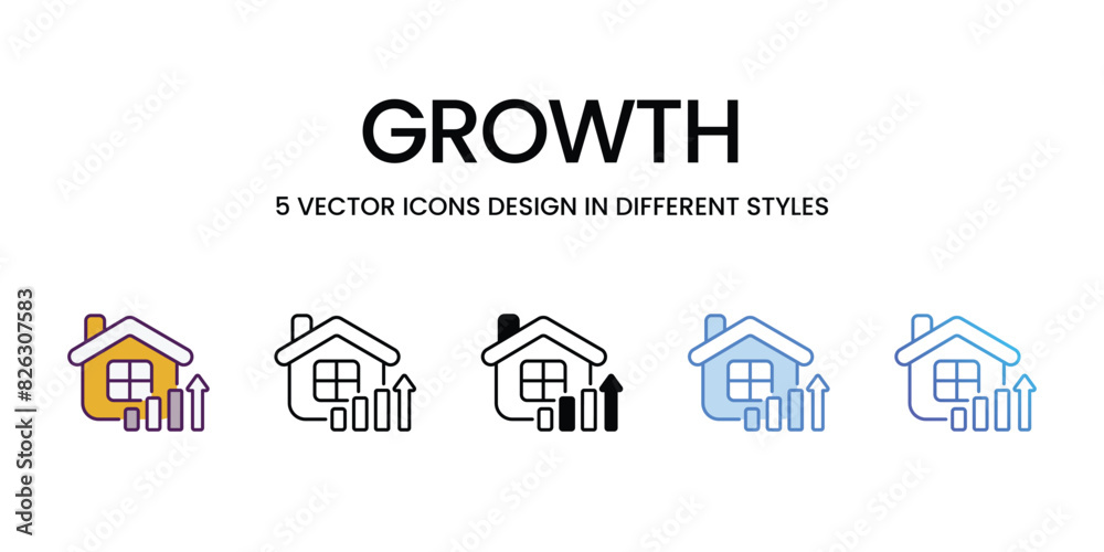 Growth icons vector set stock illustration. Growth icons vector set stock illustration.