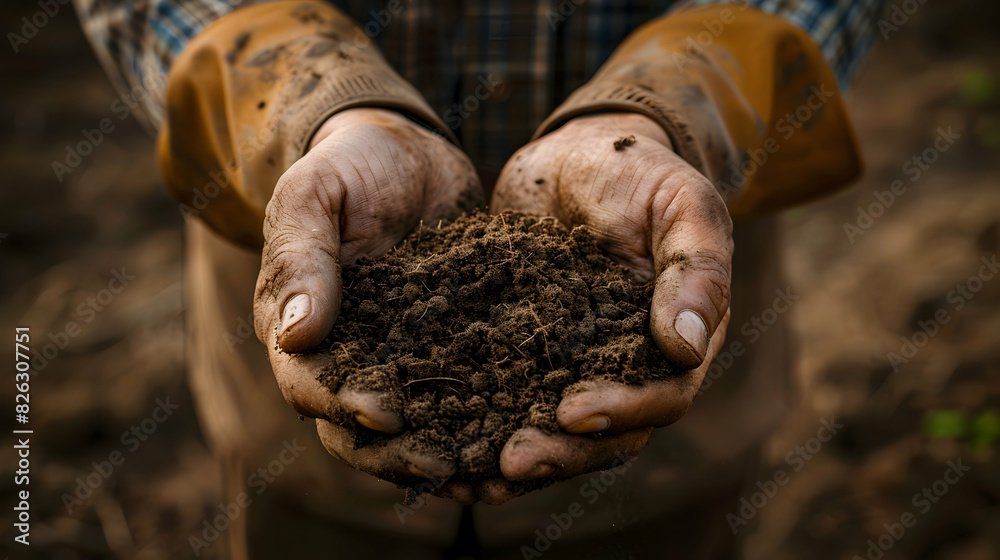 High Resolution Photo: Farmers Hands Embracing Soil, Organic Farming Connection to Nature Stock Image Concept High Resolution Photo: Farmers Hands Embracing Soil, Organic Farming Connection to Nature Stock Image Concept
