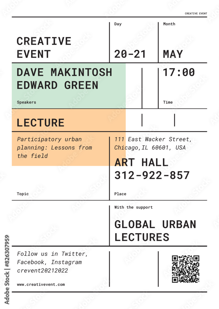 Naklejka premium Design Conference Lecture Event Poster