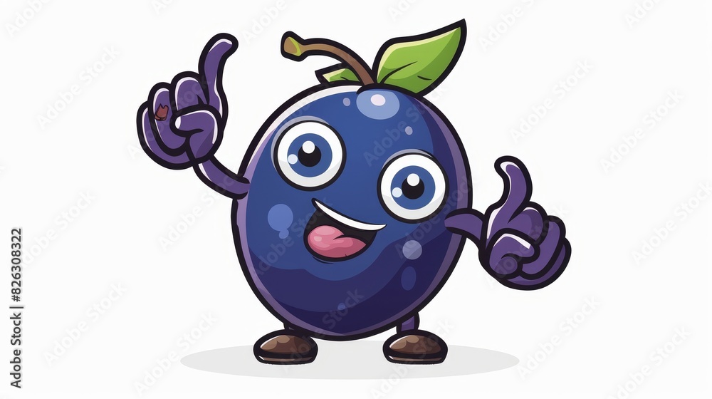 Cool Blueberry Cartoon Character Signed Shaka