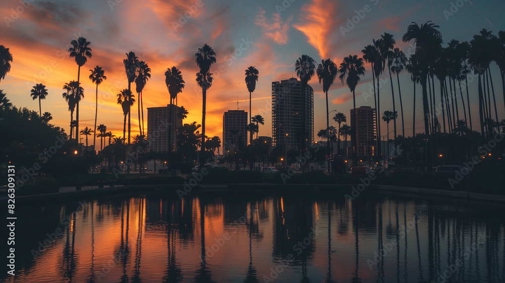 Fototapeta premium Long Beach, California: City Overview and Highlights