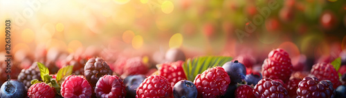 Organic Berry Farm: High Resolution, Photo Realistic Image of Vibrant Berries Grown Sustainably on Glossy Backdrop photo