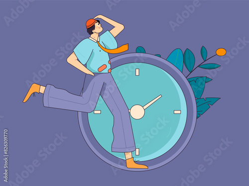 People exercising healthy running vector internet operation illustration

