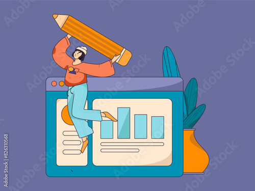 People exercising healthy running vector internet operation illustration
