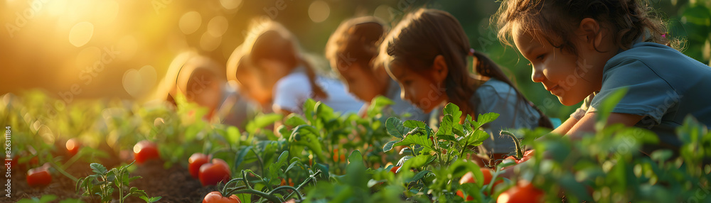 Obraz premium School Visit to Organic Farm Educational Experience in High Resolution!