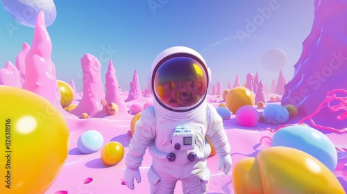 In a colorful candy planet, you can find astronauts or spacemen. The best generative AI available