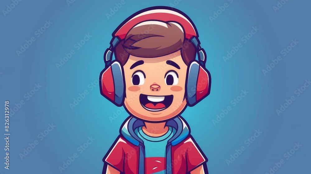 Cartoon illustration of a boy singing with a microphone. Isolated people music icon Cartoon illustration of a boy singing with a microphone. Isolated people music icon
