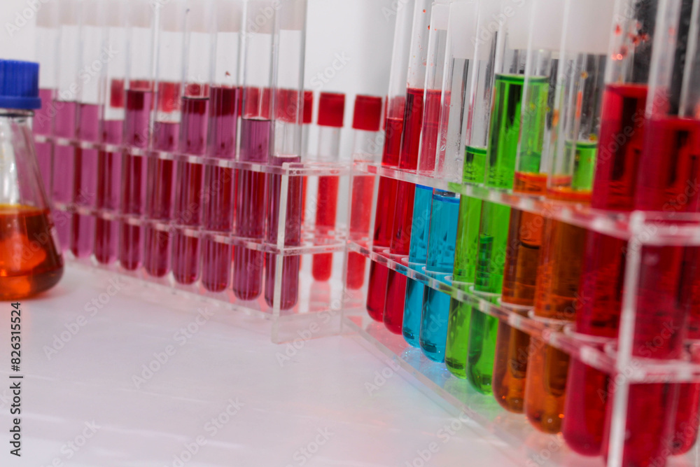 Research and innovation in a laboratory full of scientific formulas Research and innovation in a laboratory full of scientific formulas