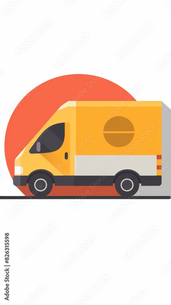 An isolated modern illustration of a delivery icon in a flat design suitable for web and mobile apps. This illustration is clean and contemporary. An isolated modern illustration of a delivery icon in a flat design suitable for web and mobile apps. This illustration is clean and contemporary.