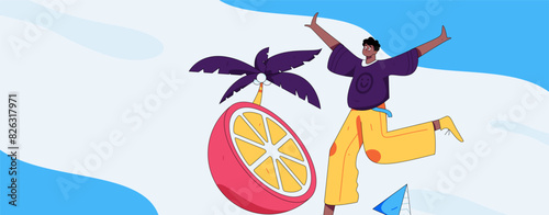 People exercising healthy running vector internet operation illustration
