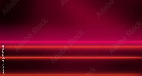 Vibrant neon light on a red background