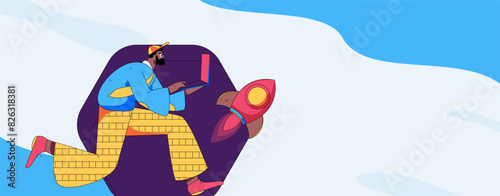 People exercising healthy running vector internet operation illustration
