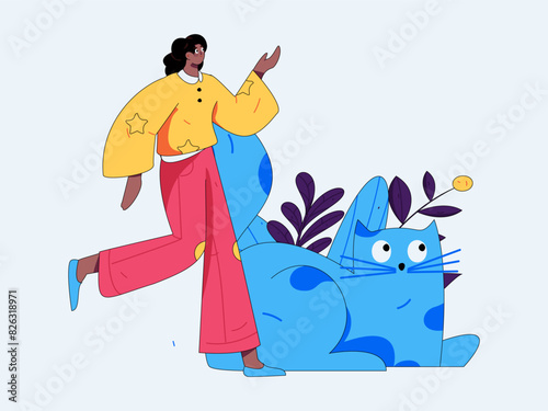 People exercising healthy running vector internet operation illustration
