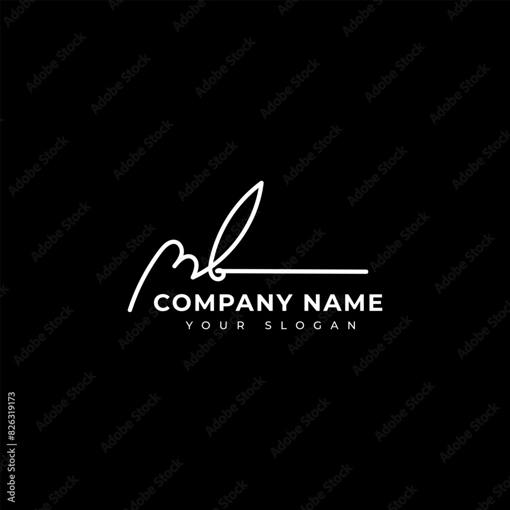mb Initial signature logo vector design mb Initial signature logo vector design
