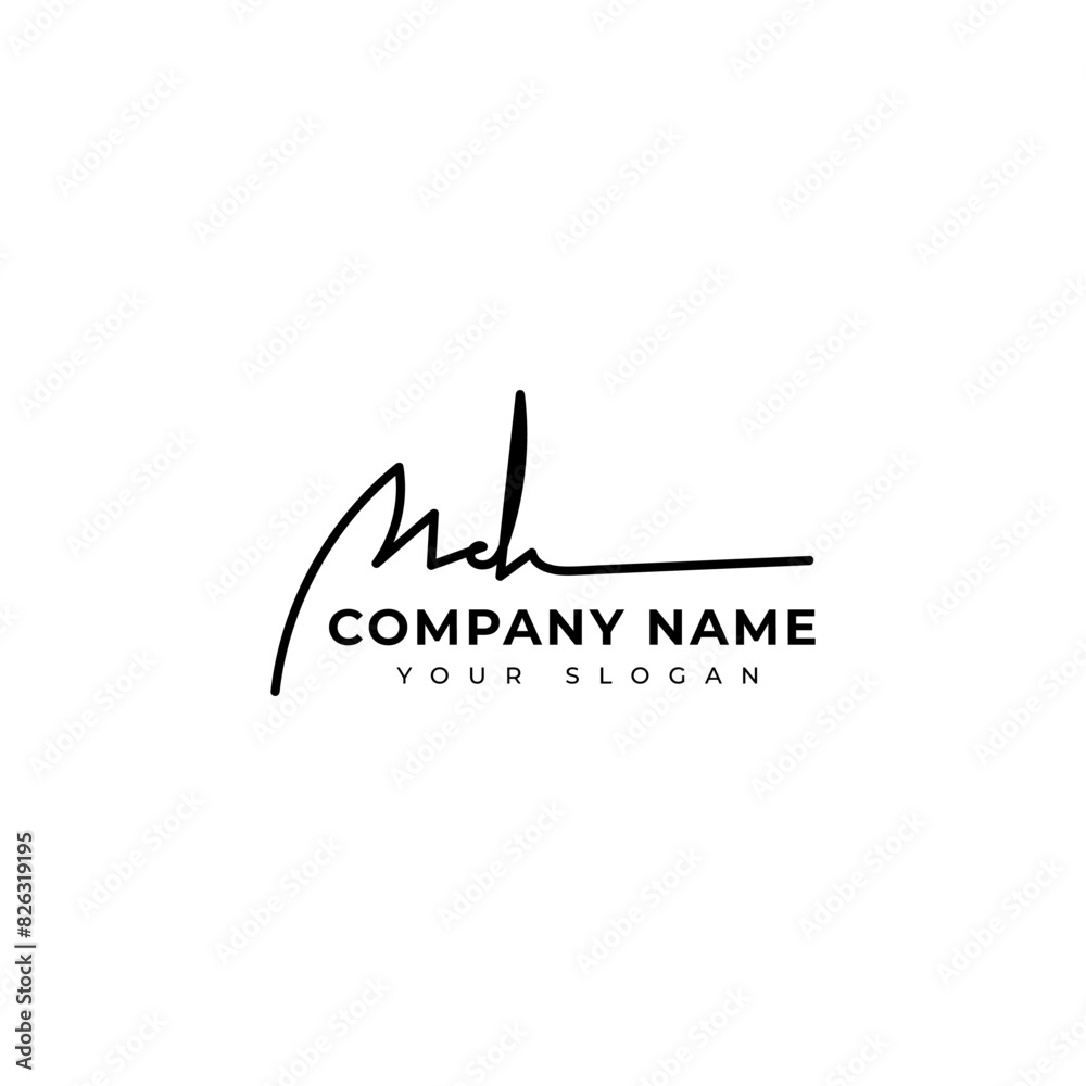 md Initial signature logo vector design