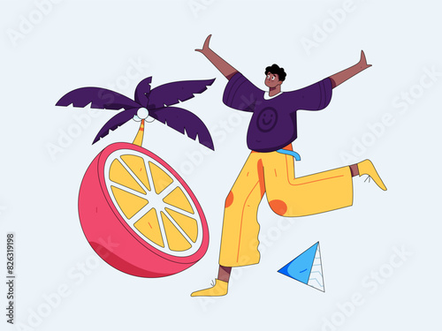 People exercising healthy running vector internet operation illustration
