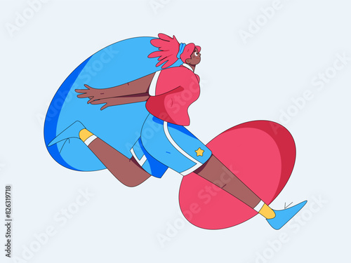 People exercising healthy running vector internet operation illustration
