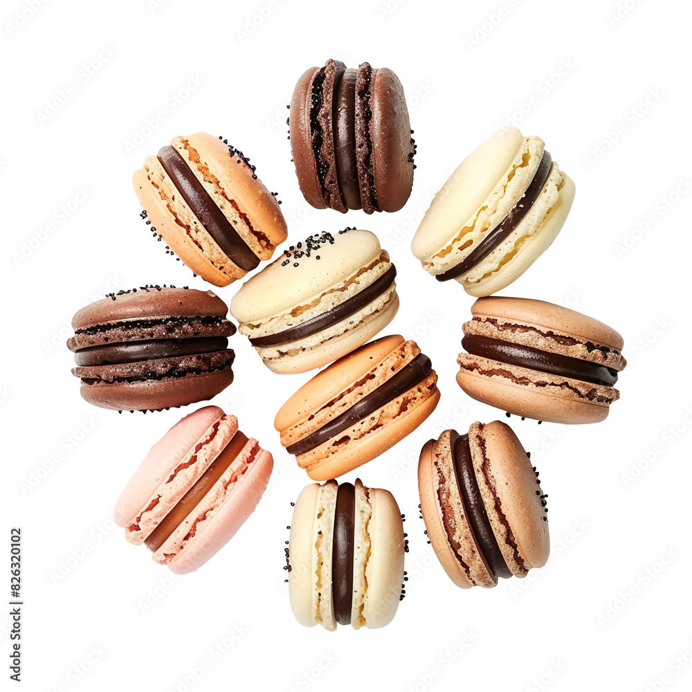 macaroons on transparent background, clipping path, png, macaroons on transparent background, clipping path, png,