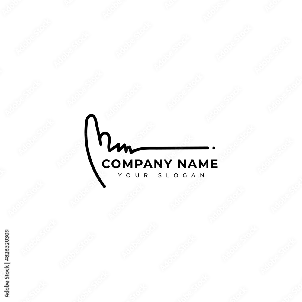 Fototapeta premium Mm Initial signature logo vector design