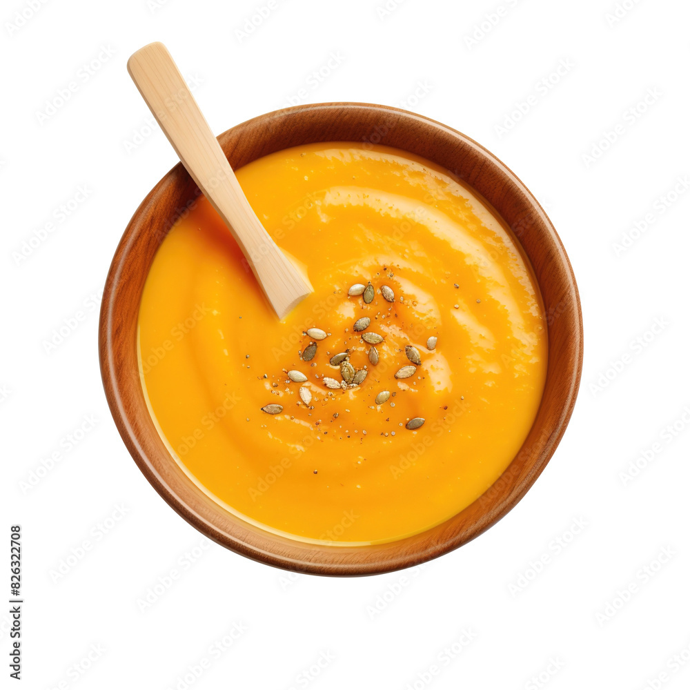 pumpkin soup in a bowl on transparent background, clipping path, png, pumpkin soup in a bowl on transparent background, clipping path, png,
